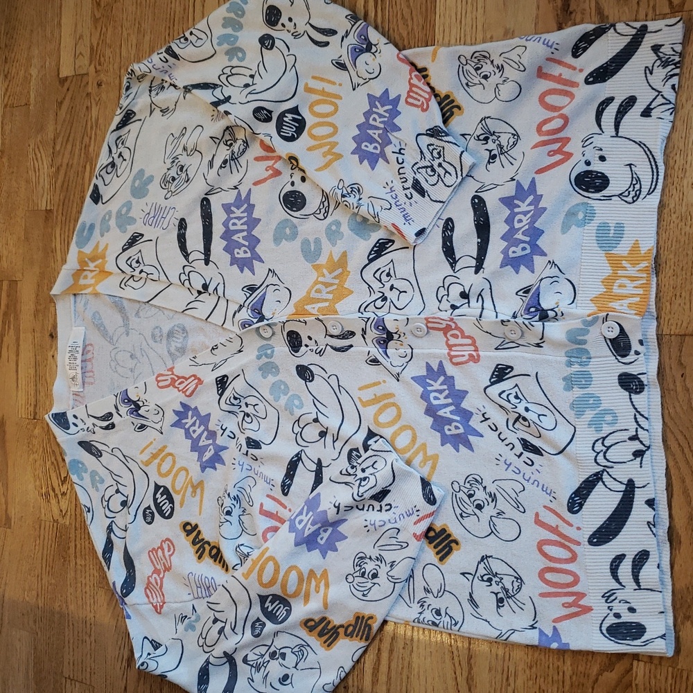 (XL) The Disney Store Animal Print Cardigan Fandom Disneyland Graphic Knit Cozy